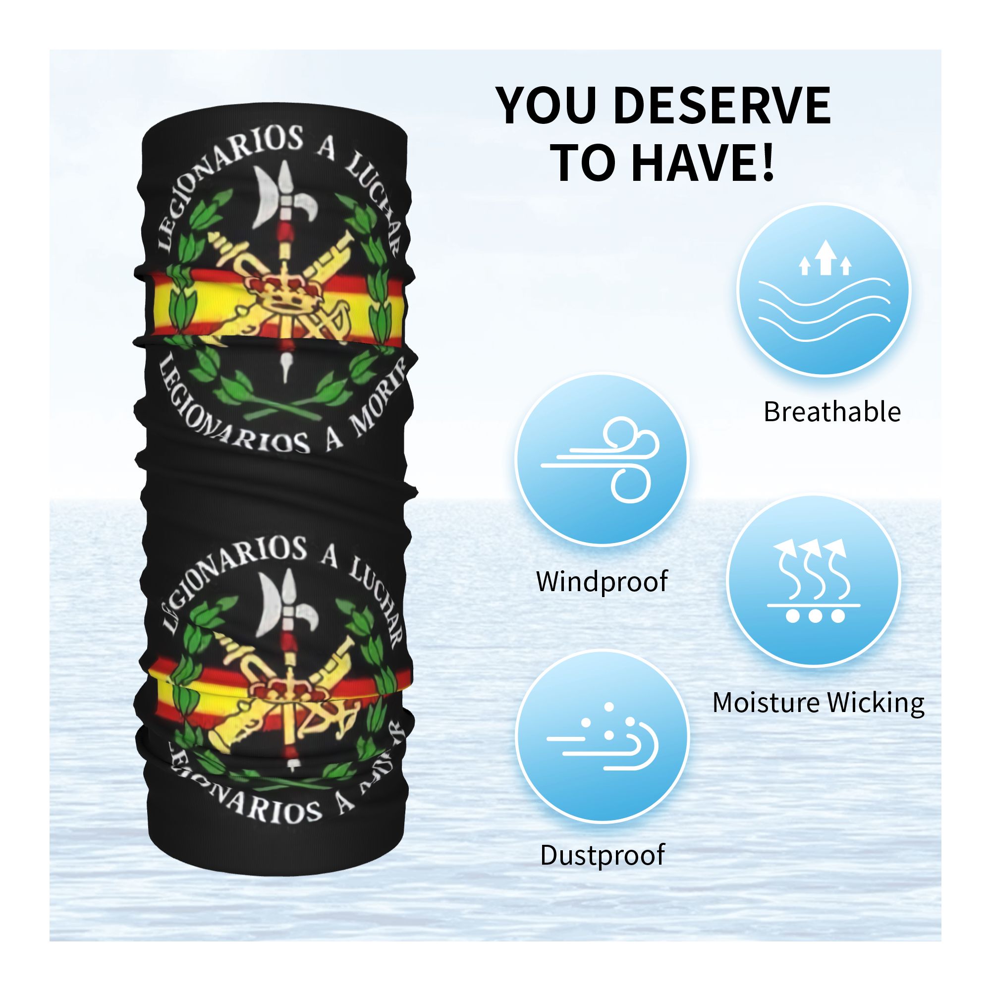 Custom Spanish Legion Bandana  - Neck Warmer Tube review and price