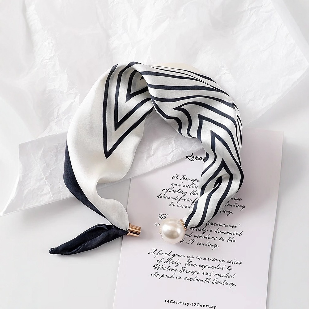 Women New Pearl Buckle Silk Sc - Silk Neck Scarf review and price