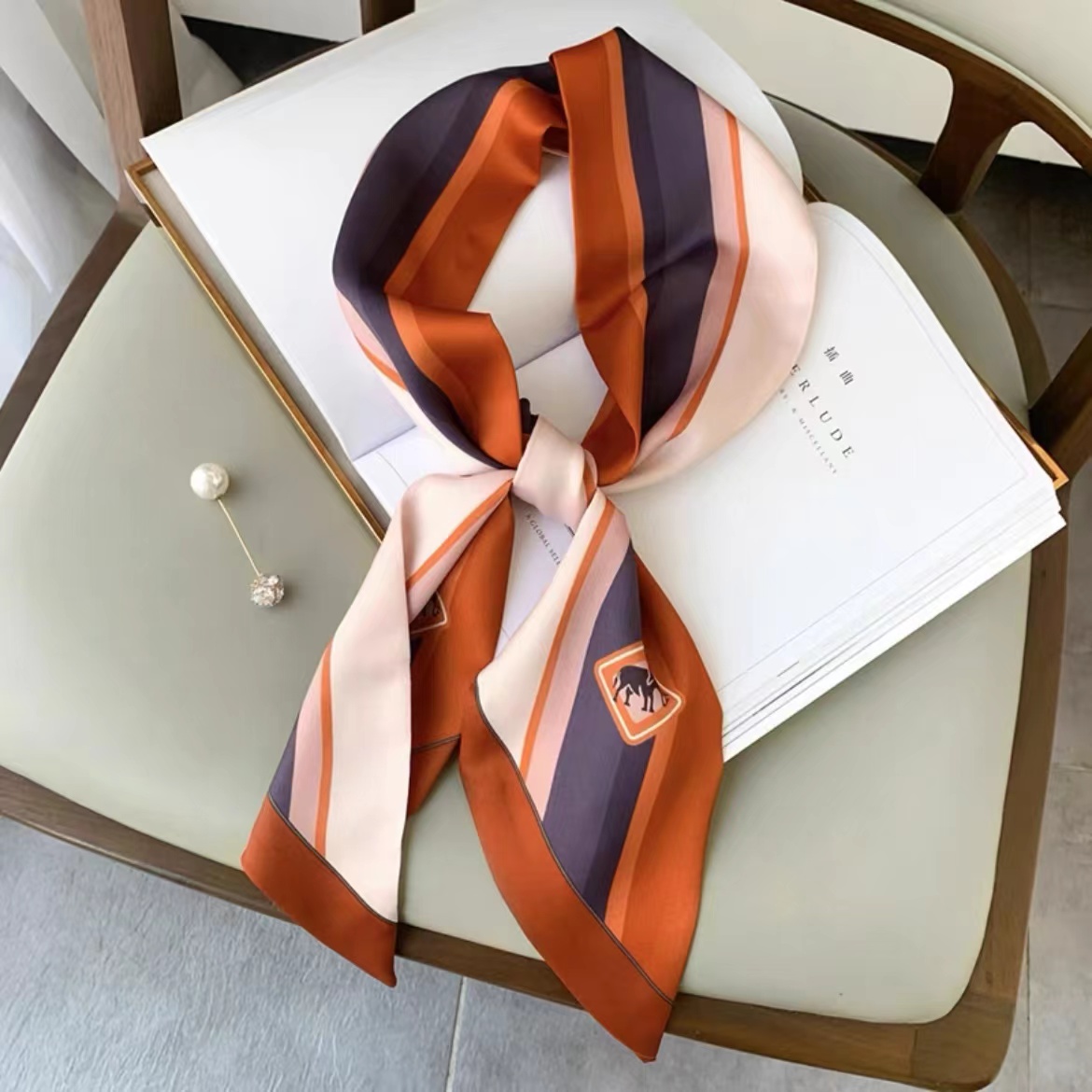 Luna&Dolphin Women Wide Skinny - Silk Tie Striped review and price