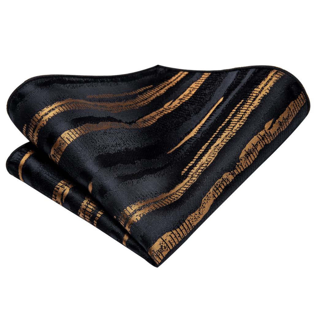 Hi-Tie Black Gold Striped Silk - Silk Tie Striped review and price
