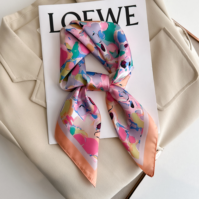 Luxury Floral Print Square Sil - Silk Neck Scarf review and price