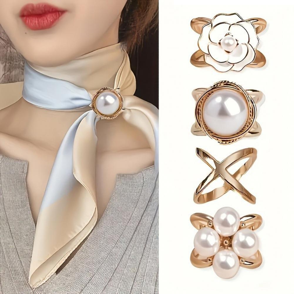 4Pcs X Shape Women Scarf Rings - Silk Neck Scarf review and price