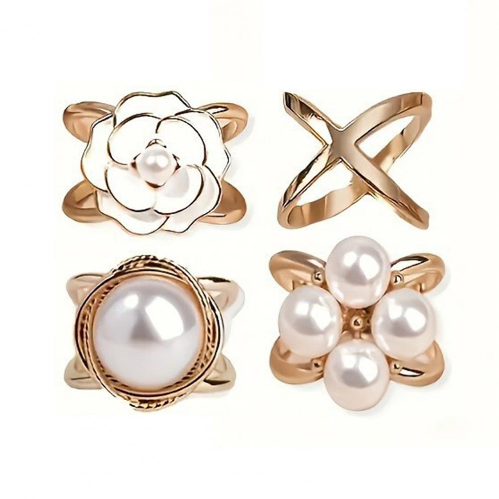 4Pcs X Shape Women Scarf Rings - Silk Neck Scarf review and price